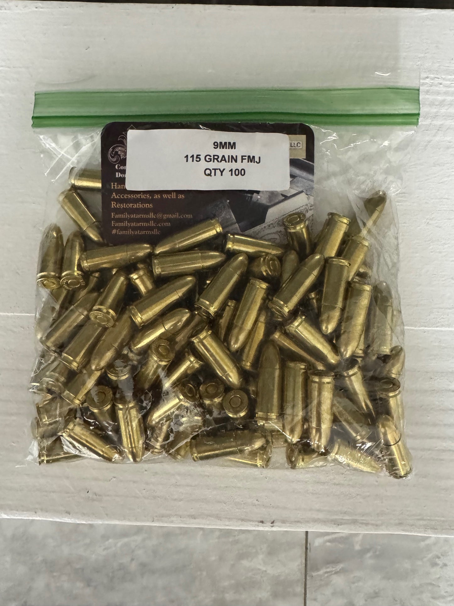 9MM - 115 GRAIN FMJ - (Range Ammo) - 100 Rounds