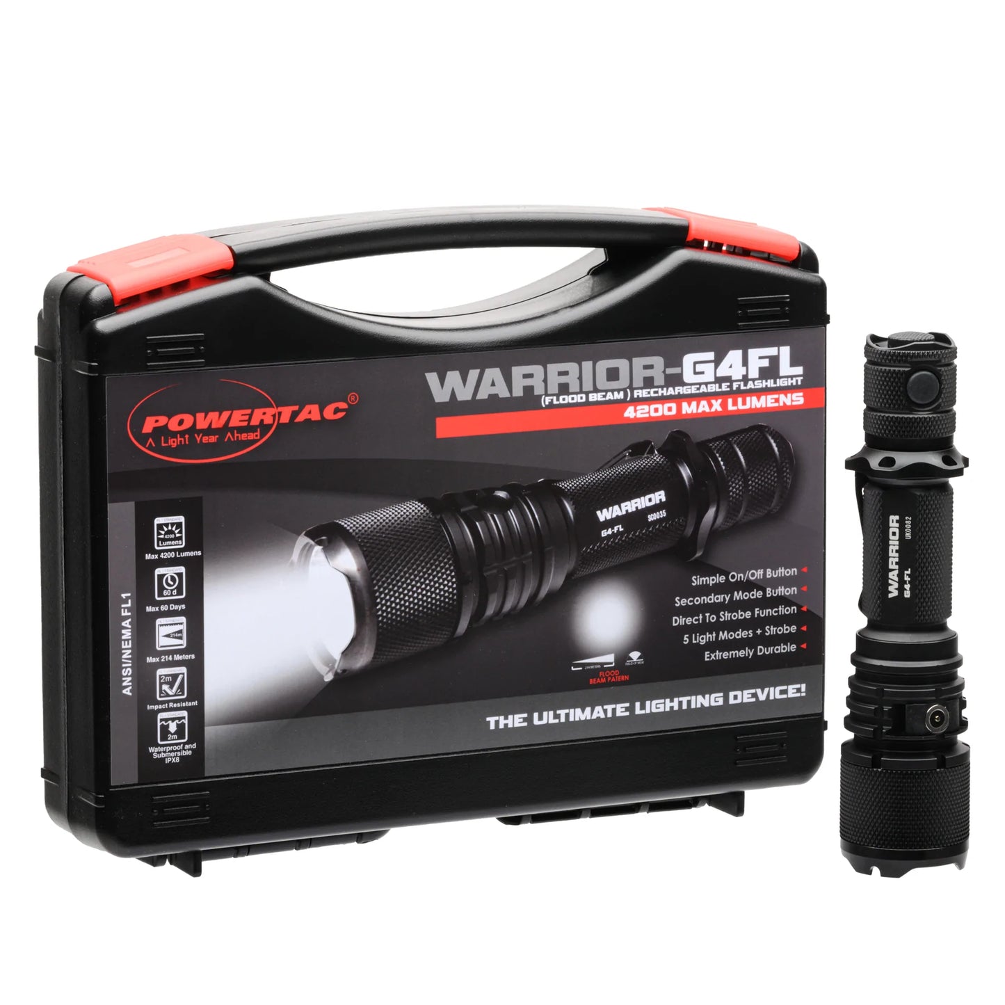 Warrior G4-FL - 4200 Lumen Flashlight (Wide beam)